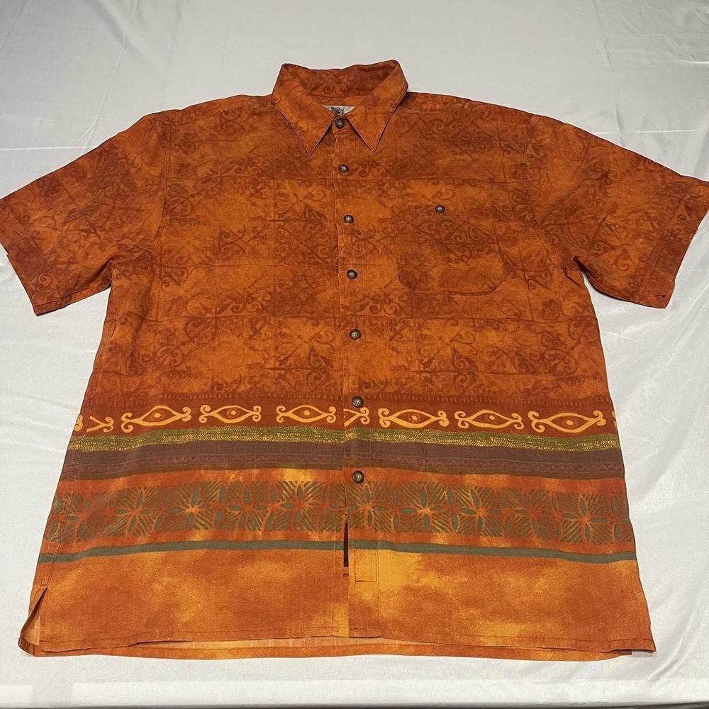 Vtg 90's The Territory Ahead Shirt Mens XL Hawaiian Aztec Tribal Short Sleeve